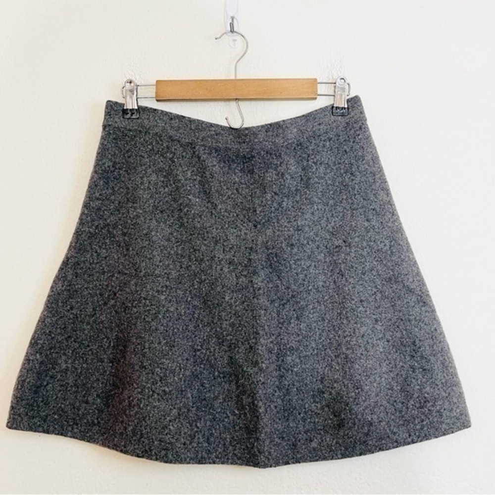 Tahari Wool Blend Mini Skirt Women Size Medium Gray